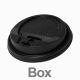 Intertan - 8oz Black Safe Lock Flip Lids (x1000 box)