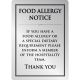 H&S - Food Allergy Notice A5 Brushed Steel Sign