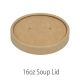 Soup Lids - Brown Kraft Vented - 16oz (x500 box)