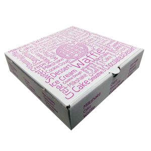 Cardboard Waffle Boxes (White with Pink Text) 7